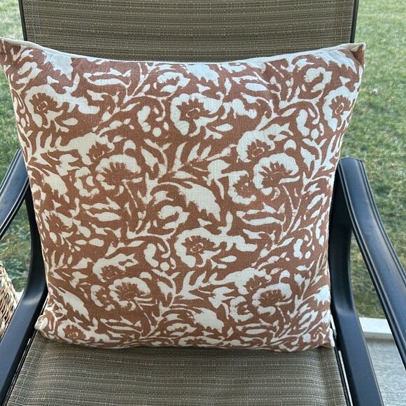 West Elm Floral Accent Pillow 20”x20” - Picture 1 of 6